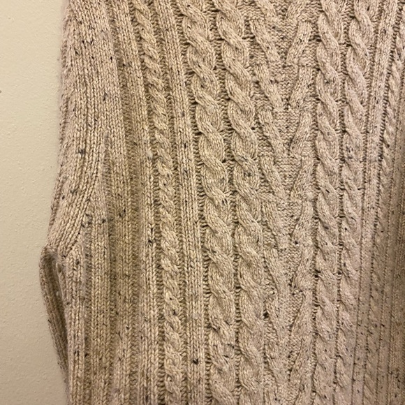 Eddie Bauer Wool & Angora Rabbit Men's Beige Cable Knit Sweater - Picture 4 of 4